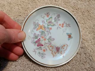 Avon Vintage Butterfly/flower Mini/small Jewelry Plate/saucer - 22k Gold Trim - 1979