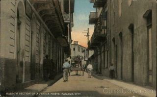 Panama City Narrow Section Of Avenida Norte Vibert & Dixon Postcard Vintage