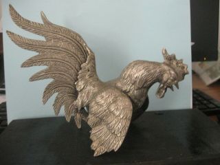 Pewter Rooster Large 8 Inches Long About 5 Inches High