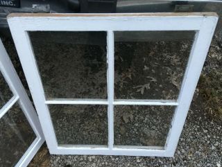 Wood Frame Window 4 Pane 28 X 24 Vintage Wooden Sash Picture Glass