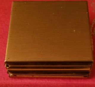 Vintage Mini Folding Picture Keeper,  Gold Tone,  4 Pictures 1 1/2 " X 1 1/2 "