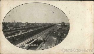 1905 Creston,  Ia C.  B.  And Q.  Yards Union County Railroad Iowa Souvenir Card Co.