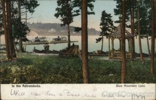 1909 Blue Mountain Lake,  Ny In The Adirondacks Hamilton County York Postcard