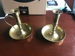 Set Of 2 Brass Taper Candlesticks Candle Holders