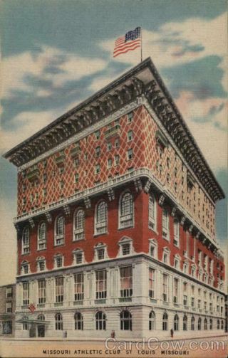 St.  Louis,  Mo Missouri Athletic Club Gibson Linen Postcard Vintage Post Card