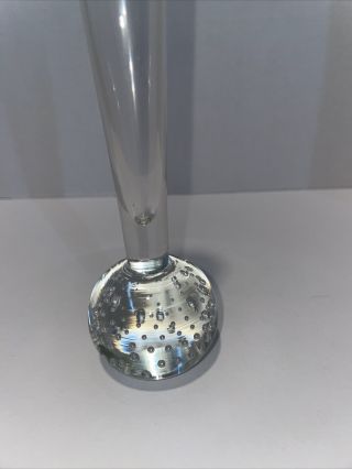 Vintage Paperweight Bud Vase Clear Bubble Glass Bottom - 8 