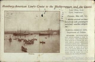 Cruise Ship Greece 1907 Piraeus Hamburg - American Lines 