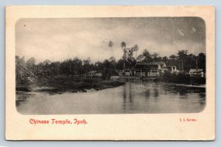 Vintage Postcard Chinese Temple Ipoh Malaysia J.  J.  Series Unposted E13