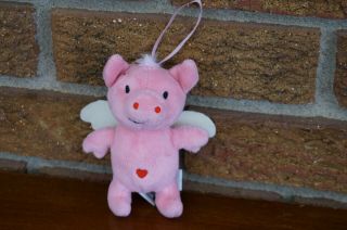 Plush Hallmark Lil Cupig 5 " Cupid Flying Pig Little Mini Dangle Ornament Love Wi