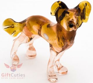 Art Blown Glass Figurine Of The Chinese Crested Dog