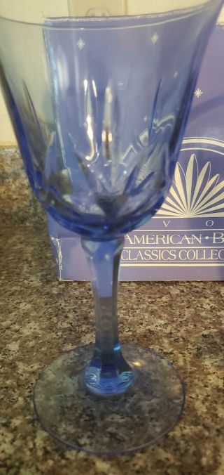 Set of 2 Vintage Avon Fostoria American Light Blue Classic Water Wine Goblets 3