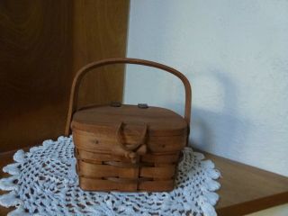 Small Longaberger Basket With Lid 1990 Made In Usa Gently