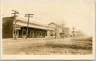 1910s White City,  Kansas Rppc Real Photo Postcard " Main Street Looking East "