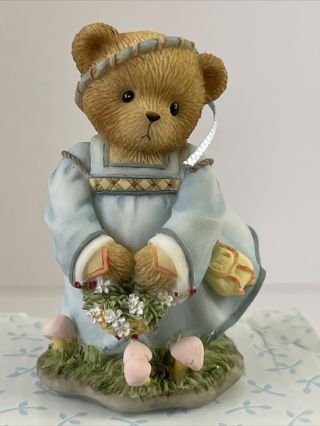 2007 Cherished Teddies Enesco “maid Marian " Bear With Basket Of Flowers W/box