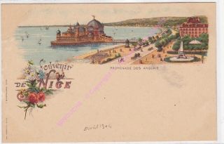 Cpa 06100 Illustration Souvenir Promenade Des Anglais Edit Ca1904