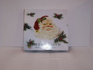 Fitz And Floyd Holiday Santa Canape Plate Box 2001