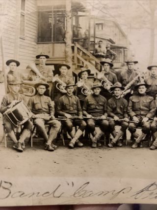 1918 Wwi Military Band Camp Pike Arkansas Rppc