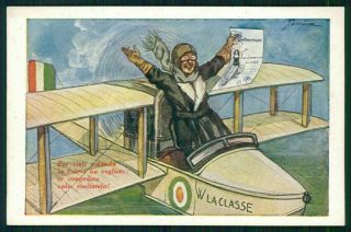 Artist Signed Didone Aviation Airplane Propaganda Ww1 Aviazione Postcard Tc4625