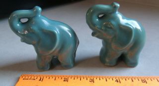 Vintage Pair Pottery/ceramic Blue Elephant Salt & Pepper Shakers