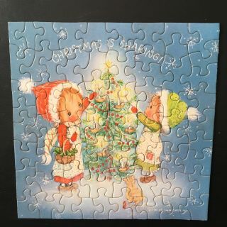 Vintage Betsey Clark 1981 Hallmark Christmas Is Sharing Mini Puzzle Springbok
