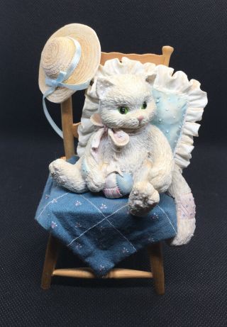 Calico Kittens " Waiting For A Friend Like You " 1992 Cat In Chair Le Figurine