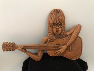 Vtg Girl Playing/singing Guitar Wall Hanging Multi Prod Inc Usa