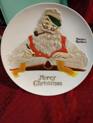 Vintage Norman Rockwell Santa 8 " Lamp Christmas Light Merry Christmas Musical