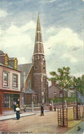 Llanelly Park Church,  Penrhiwceiber 1905 Thimble Cancel Tuck Oilette 6212 Pc