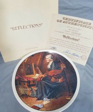 1979 Norman Rockwell Mothers Day Plate " Reflections " U.  S