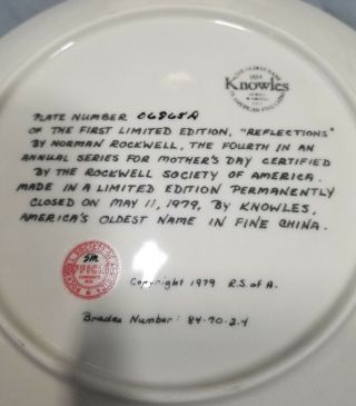 1979 NORMAN ROCKWELL MOTHERS DAY PLATE 