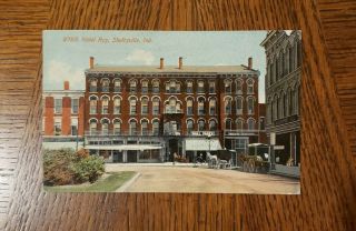 Vintage Postcard Hotel Ray Shelbyville Indiana 1914 Shelby County