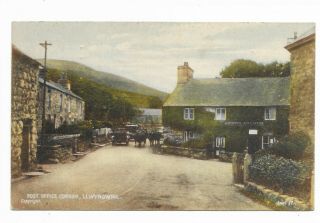 Llwyngwril,  Post Office Corner; Coloured,  Written In Welsh,  1929 To Be Festiniog