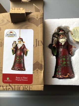 Jim Shore 2013 Santa W Owl Wise Is The Giving Spirit Hanging Ornament 4036339