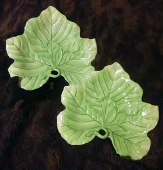 Fitz And Floyd Classics Green Leaf Design Plate Or Serving Dish
