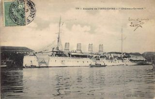 Vietnam - Indo - China Squadron - French Cruiser Châteaurenault (1898) - Publ.  Pla