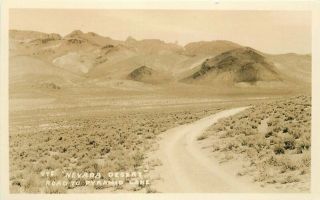 Nevada Desert Road Pyramid Lake 1930s Rppc Photo 498 Postcard 13011