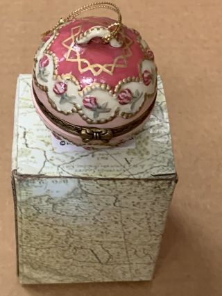 Vintage Hinged Trinket Box Porcelain Ornament Hand Painted,