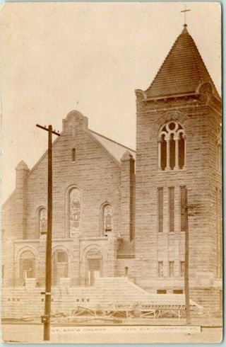 1910 St.  Louis,  Missouri Rppc Real Photo Postcard St.  Ann 