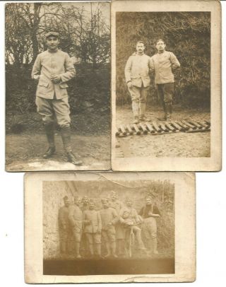 Ww1,  3 Postcards Of French Soldier Scarce Ri 410.  Unposted.