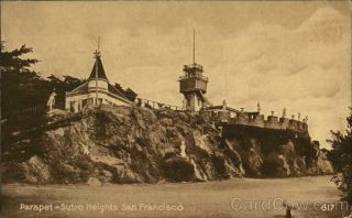 San Francisco,  Ca Parapet - Sutro Heights Mitchell California Antique Postcard