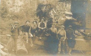 C - 1910 Logging Lumber Occupation Workers Rppc Photo Postcard 20 - 2765