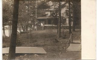 1917 Northwood Nh Photo Postcard Lake Camp At Narrows Hampshire Rppc