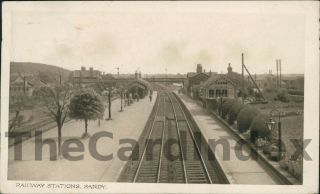 Sandy Railway Station Postcard Nr Bedford Bedfordshire Mead & Son