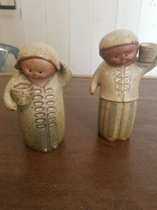 Vintage Ceramic Water Boy And Girl Salt And Pepper Shakers.  Made In Japan