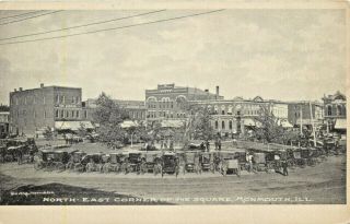 A View Of The North East Corner Of The Square,  Monmouth,  Illinois Il