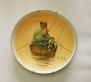 Vintage 1976 Norman Rockwell “gorham” Limited Edition Plate “fish Finders”