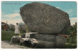 Fall River Massachusetts Pc Postcard Rolling Rock Balanced Hugh Leighton Mass Ma