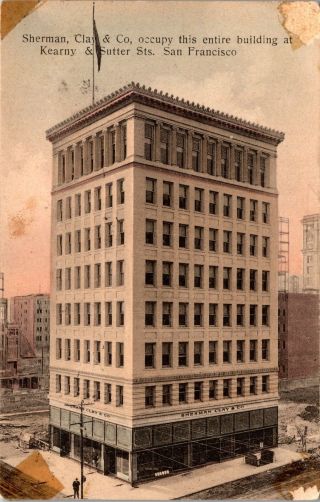 San Francisco Ca Sherman Clay And Co Building Postcard 1908