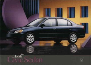 Cars 2001 Honda Civic Sedan American Honda Motor Co. ,  Inc.  Postcard Vintage