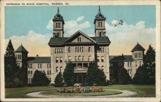 1936 Warren,  Pa Entrance To State Hospital Pennsylvania Blair & Mcnulty News Co.